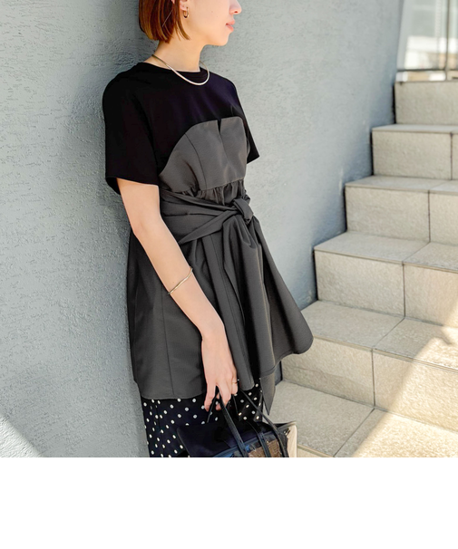 【追加】◇【WEB先行発売】ビスチェ風コンビTシャツ