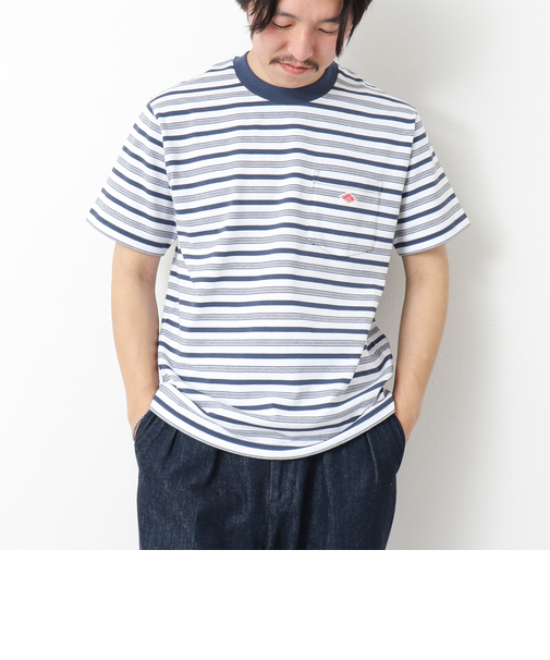 【DANTON/ダントン】C0198TCB STRIPE POCKET T-SHIRT