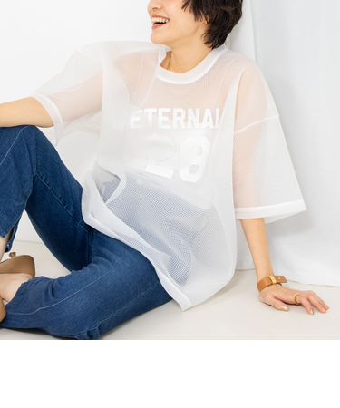 ダンボールメッシュプリントTシャツ