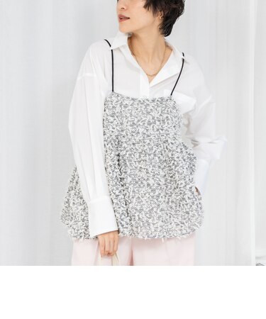 フェザーカラミキャミブラウス