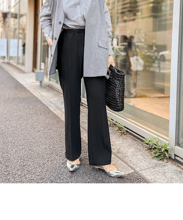 ウォッシャブルセミフレアイージーパンツ