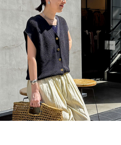 《アンサンブル対応》《手洗い可能》ペーパーヤーン2WAYベスト