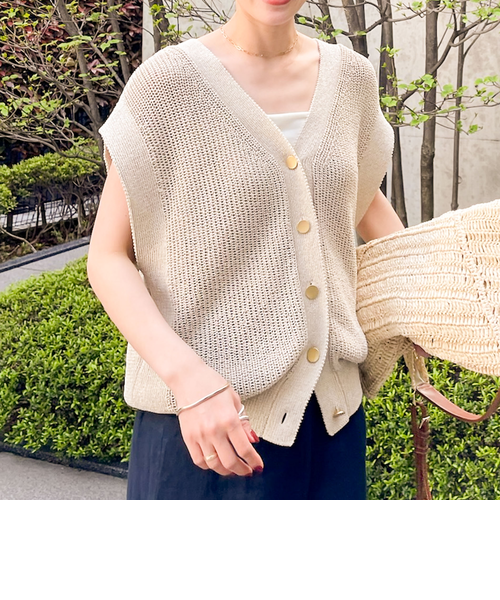 アンサンブル対応》《手洗い可能》ペーパーヤーン2WAYベスト