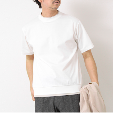 《接触冷感》スーピマコットン ダブルカラーTee 25SS