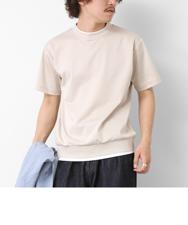 《接触冷感》スーピマコットン ダブルカラーTee 25SS