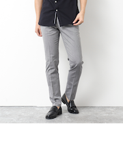 《ビジカジ対応》綿麻COOLMAX スリムフィットパンツ 25SS