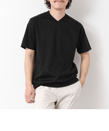 《ビジカジ対応》シルケットスムース Vネック ドレスTシャツ 25SS