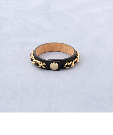 【grace grace/グラスグラス】チェーンラインレザーブレスレット〔PR 林 ★別注アイテム〕