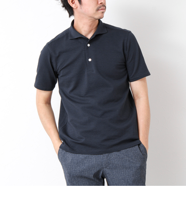 《ビジカジ対応》ハイゲージサッカーストライプ ワンピースカラーポロ ビズポロ 25SS