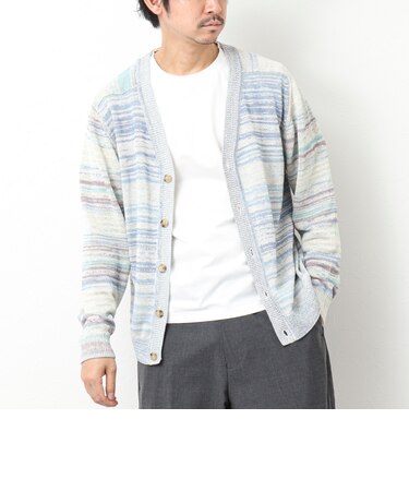 カスリ微配色 フリーアーム Vカーディガン 25SS