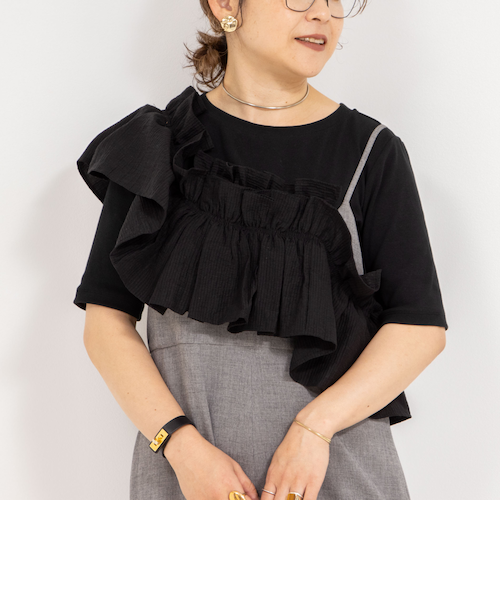 【お値下げ中】NOLLYSフリル付き3wayストレッチリブカットソー フリル付き3WAYストレッチリブカットソー｜ノーリーズの通販｜&mall