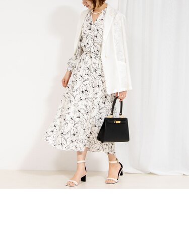 ウォッシャブルジョーゼットフレアワンピース