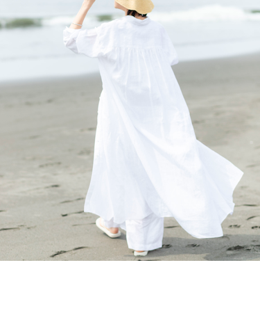 リネンシャツワンピース