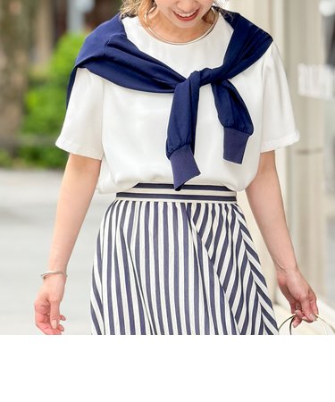 オトナサテン半袖Tブラウス