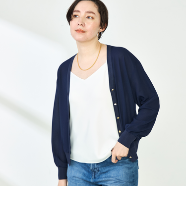 《手洗い可能》シフォンVネックカーディガン