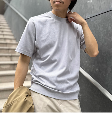 《ビジカジ対応》セミシルケットスムース ボーダードレスTシャツ 25SS