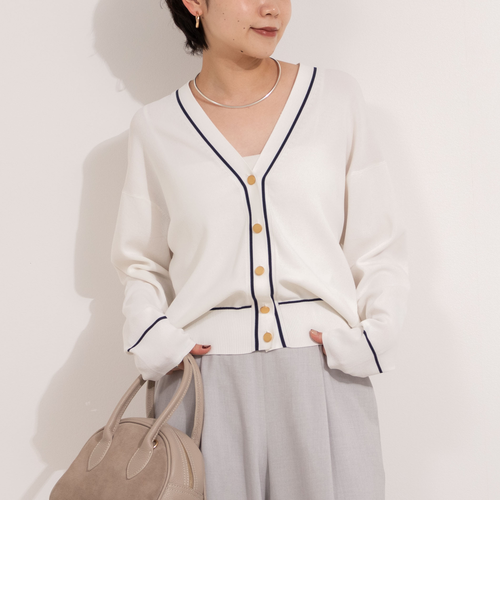 ノーリーズ 総針配色Vカーディガン nolleys nolley’s 新品タグ付 総針配色Vカーディガン｜ノーリーズの通販｜&mall（アンド