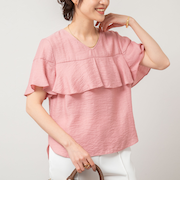 ◇【WEB限定】《セットアップ対応》ジュピター半袖フリルブラウス