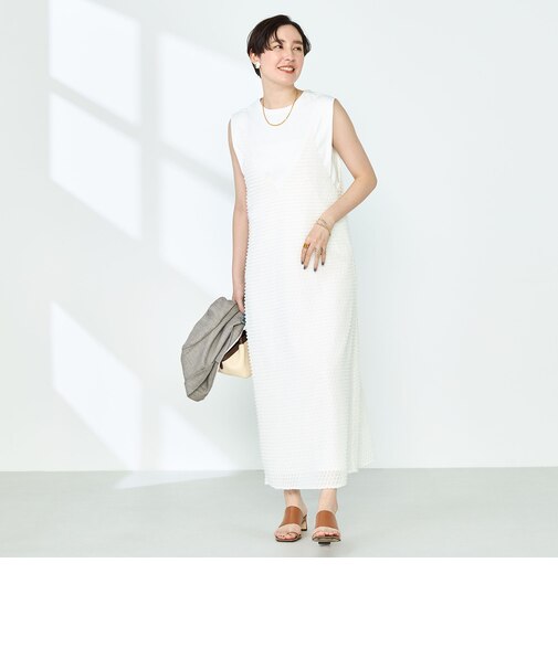 ウォッシャブルカットジャガードキャミワンピース