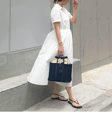 ウォッシャブルサッカーシャツワンピース