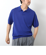 《PIMA COTTON》成型半袖 NSN スキッパーニットポロシャツ 25SS