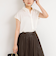裾リブサテンシフォンフレンチシャツ