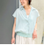 裾リブサテンシフォンフレンチシャツ