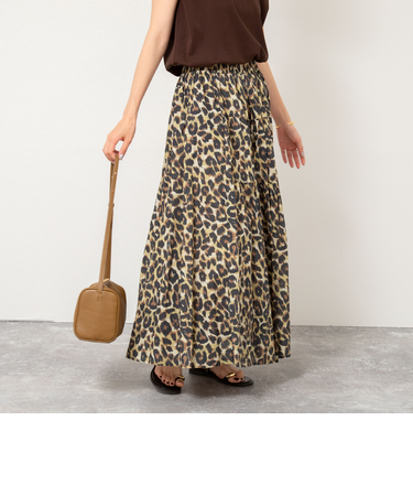 《セットアップ対応》レオパードロングスカート