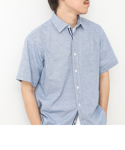 綿麻レギュラーカラー テープシャツ 25SS
