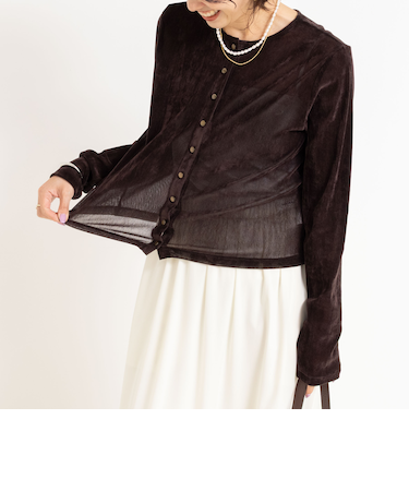 フロッキーチュールカーディガン