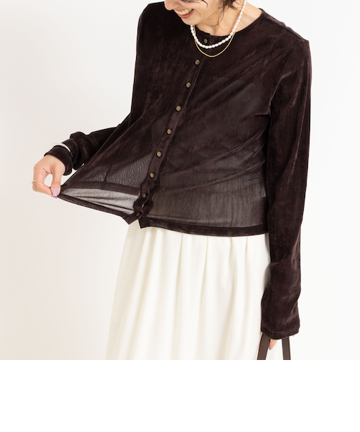 フロッキーチュールカーディガン