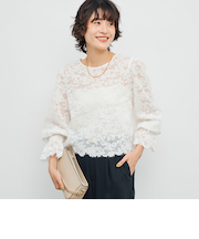 ウォッシャブルレース2WAYブラウス