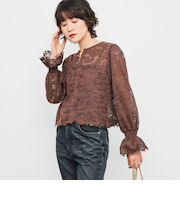 ウォッシャブルレース2WAYブラウス
