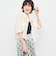 シアーシルキーパール釦フリルブラウス