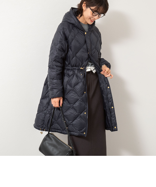 【TAION/タイオン】別注ミドル丈Aラインフードダウン