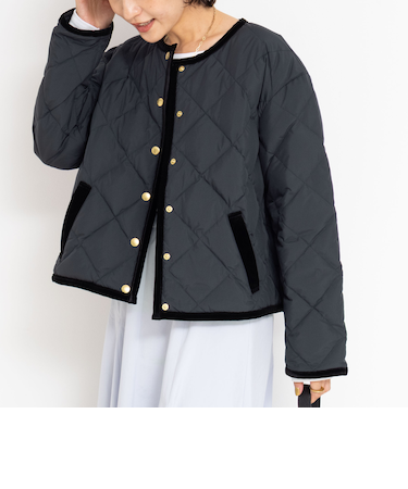 【TAION×LIMONTA】別注ベロアパイピングショートダウン