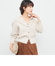 FOXカシミヤボックス袖2WAYカーディガン