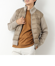 【TAION/タイオン】別注HI NECK DOWN JKT WITH SLEEVE KNIT 25AW