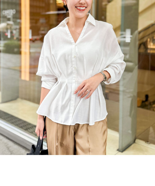 【追加】ウォッシャブルシアースキッパータックブラウス