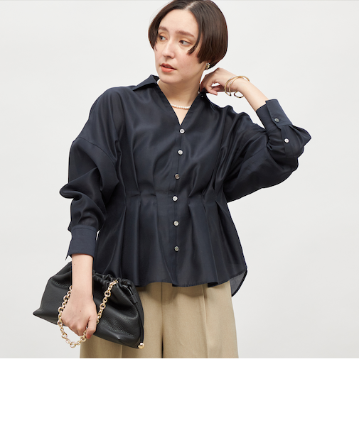 【追加】ウォッシャブルシアースキッパータックブラウス