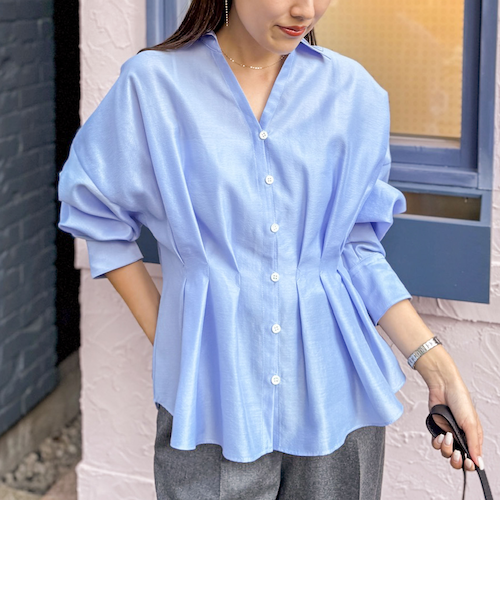 追加】ウォッシャブルシアースキッパータックブラウス｜ノーリーズの