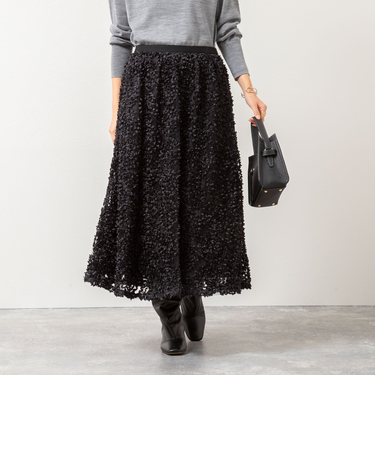 シアーフラワーフレアスカート