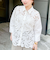 レース×ポプリンシャツ