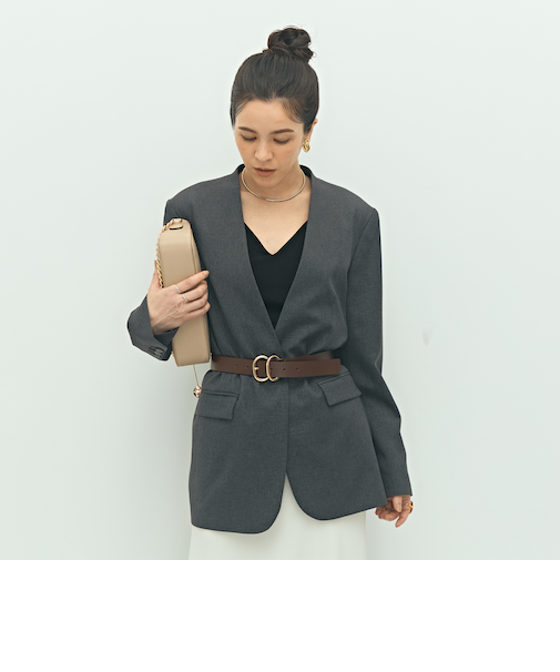 【WEB STAFF守屋☆別注】《セットアップ対応》ウォッシャブルソフトシャンブレーノーカラージャケット