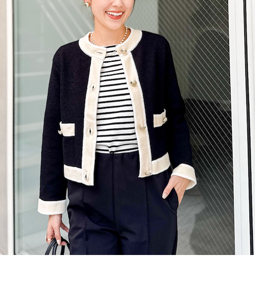 配色ニットジャケット｜ノーリーズの通販｜&mall（アンドモール）三井