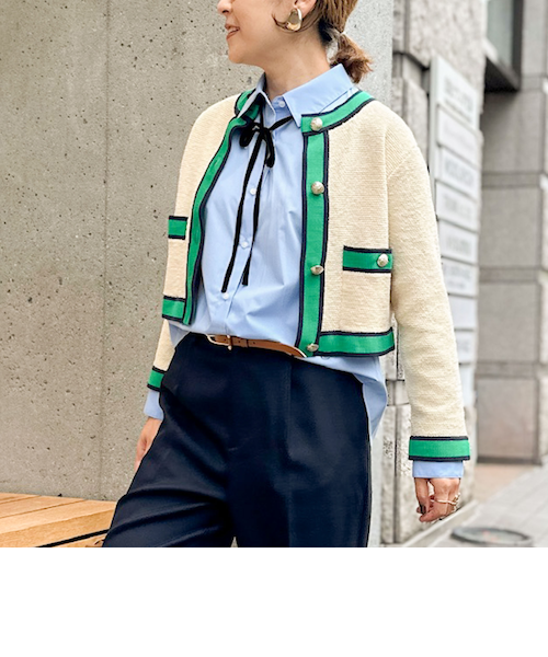 Nolley's 配色ニットジャケット 配色ニットジャケット｜ノーリーズの通販｜&mall（アンドモール）三井