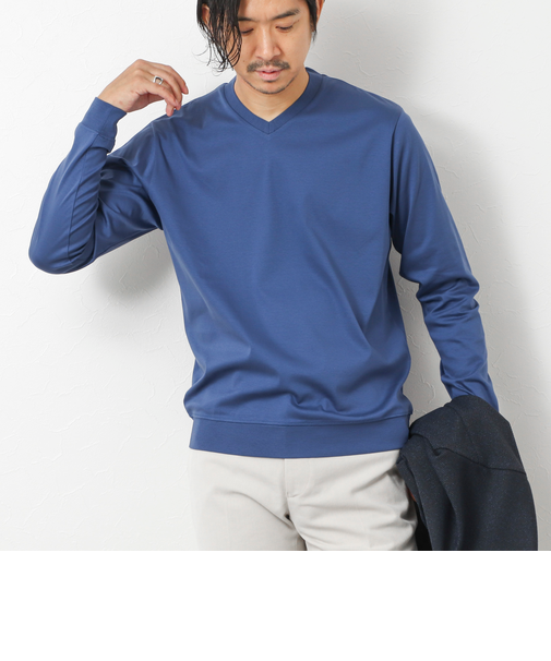 《ビジカジ対応》シルケットスムースドレスL/S V Tシャツ 25AW