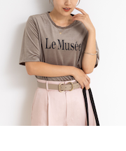 シアートリコットベロアプリントTシャツ