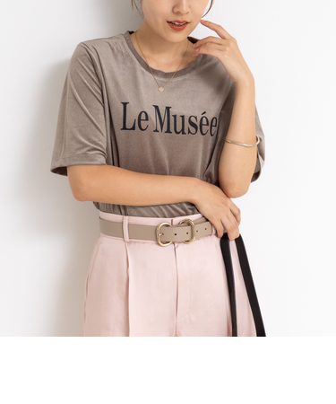 シアートリコットベロアプリントTシャツ