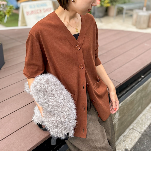 《手洗い可能》《セットアップ対応》BIGシルエットVネックカーディガン
